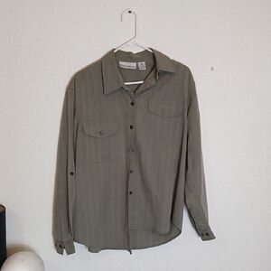 dressbarn Olive Green Dress Shirt